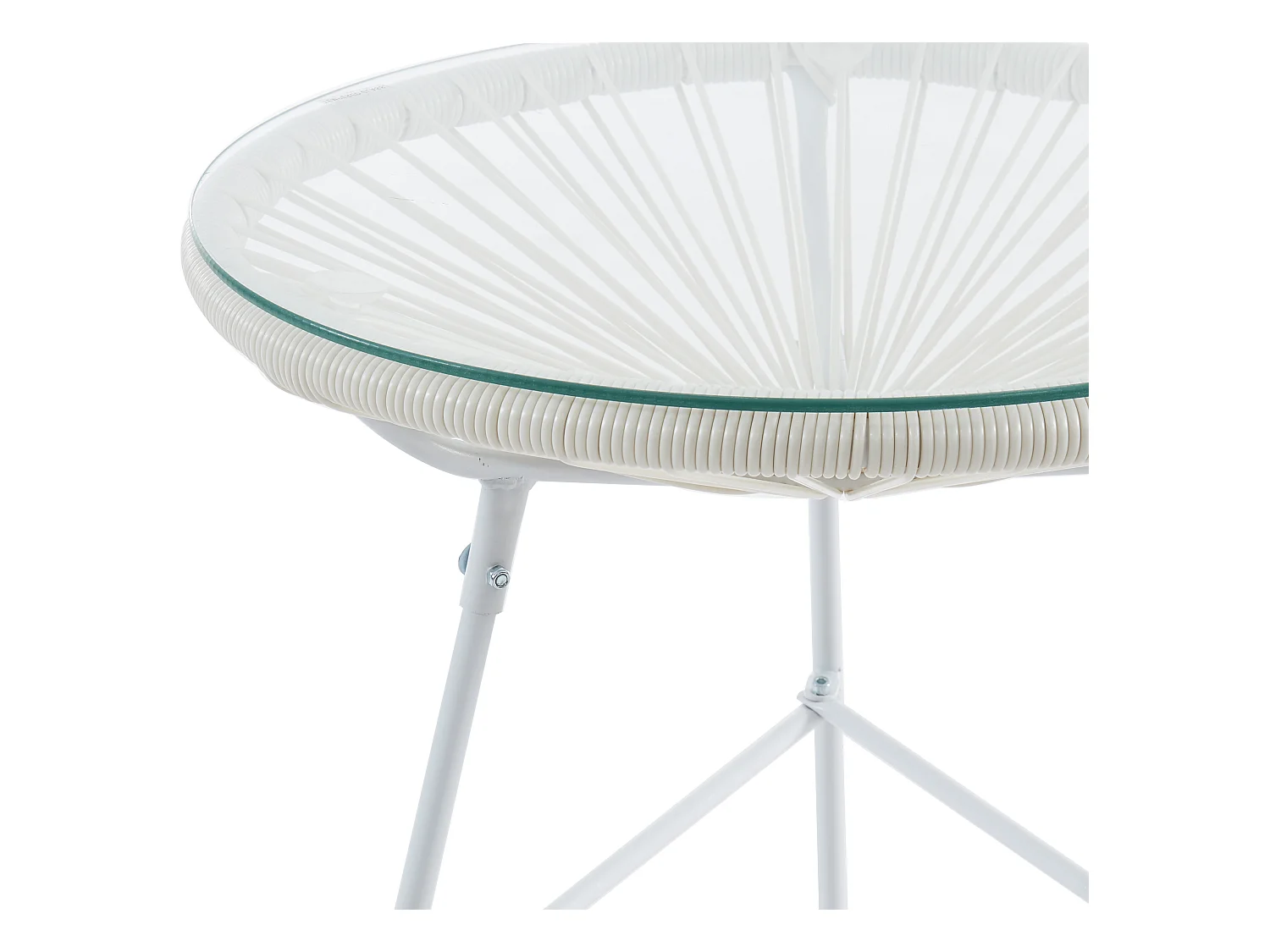 Tuinmeubelen van witte geweven harsdraden: 2 fauteuils en een tafel - ALIOS II