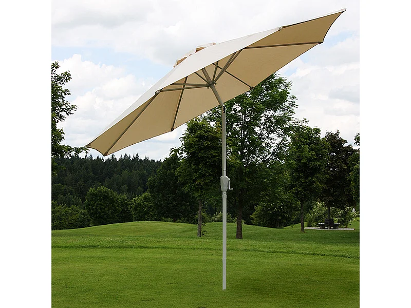 Parasol de jardin Ø aluminium crème 300 x 300 x 242 cm 04_0003883