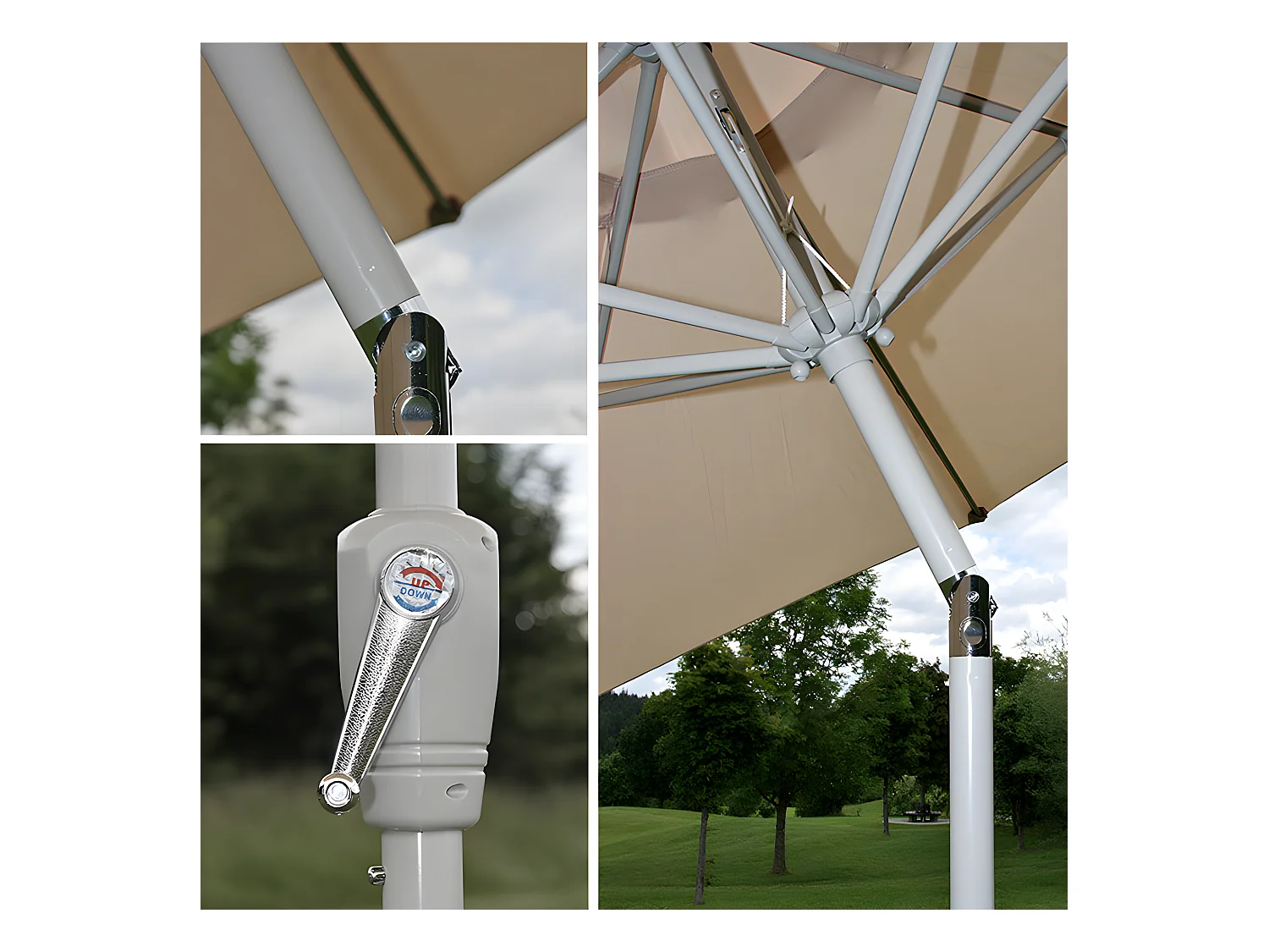 Parasol de jardin Ø aluminium 300 x 300 x 242 cm 04_0003885