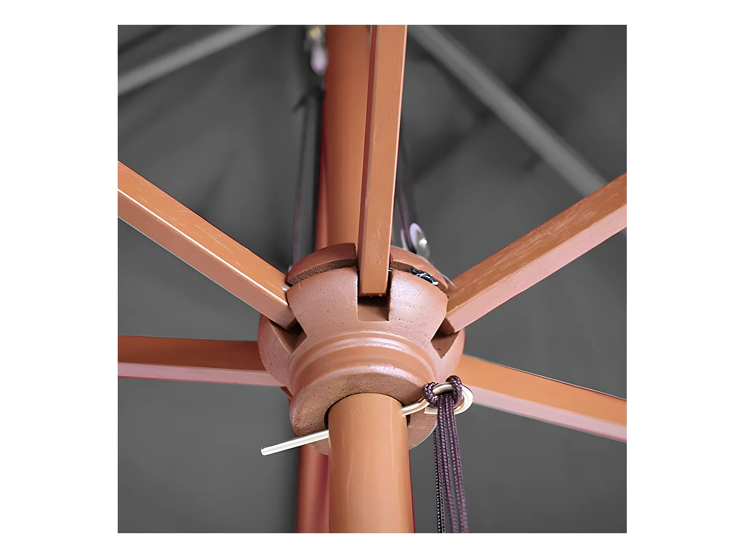 Parasol de jardin Ø bois marron 300 x 300 x 258 cm 04_0003813