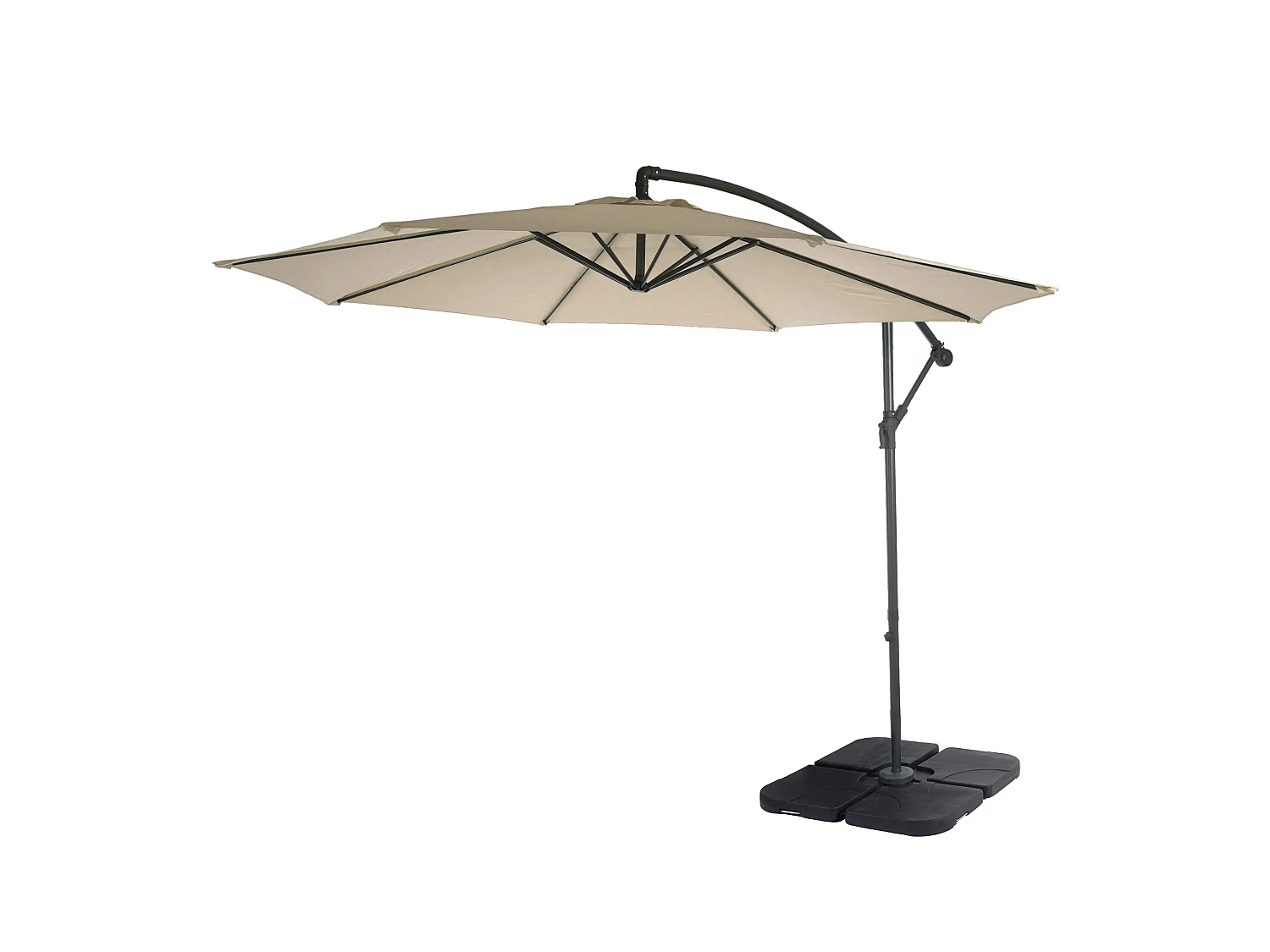 Parasol déporté protection solaire crème 360 x 295 x 235 cm 04_0000942