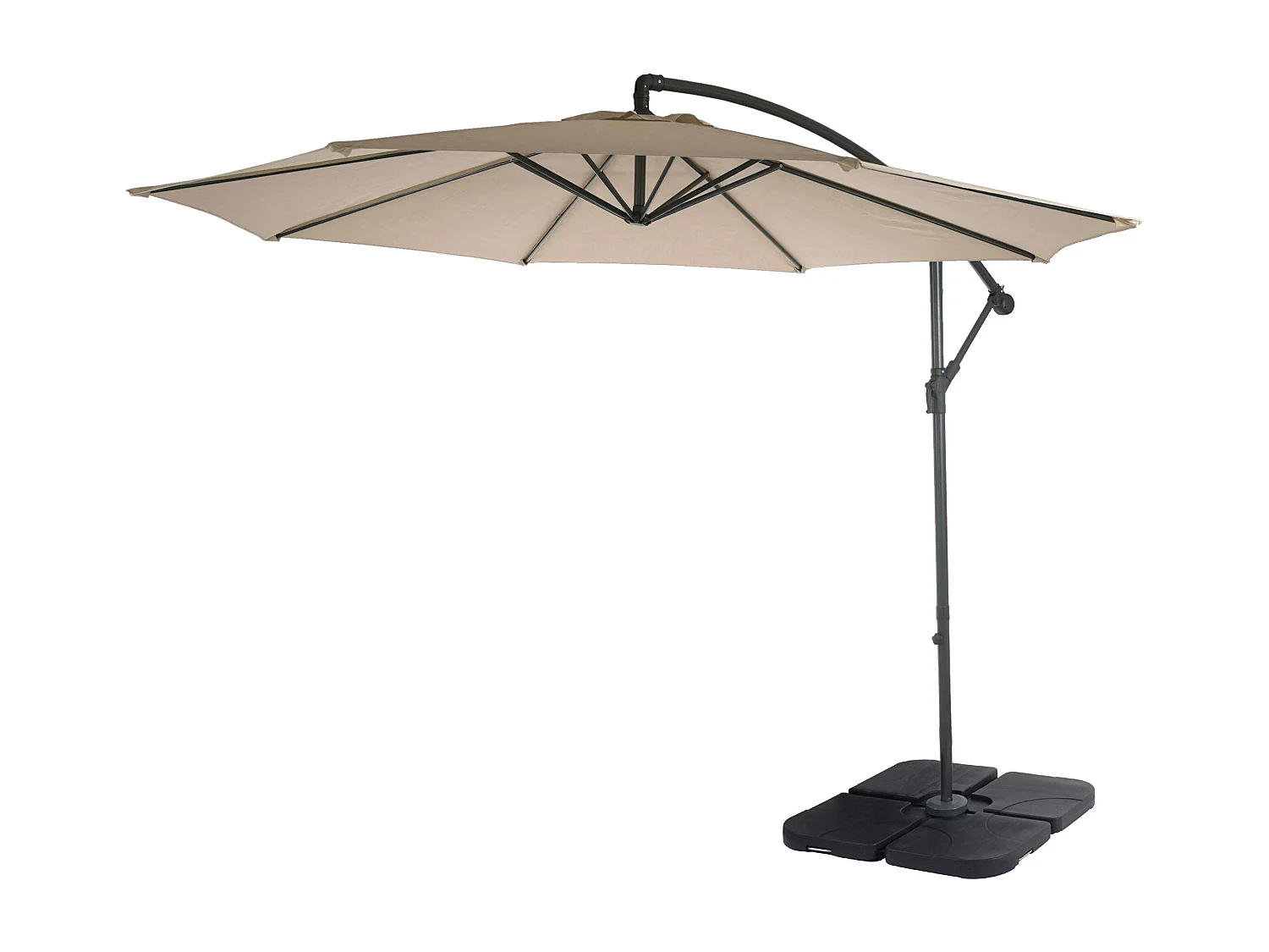 Parasol déporté protection solaire beige 360 x 295 x 235 cm 04_0000947