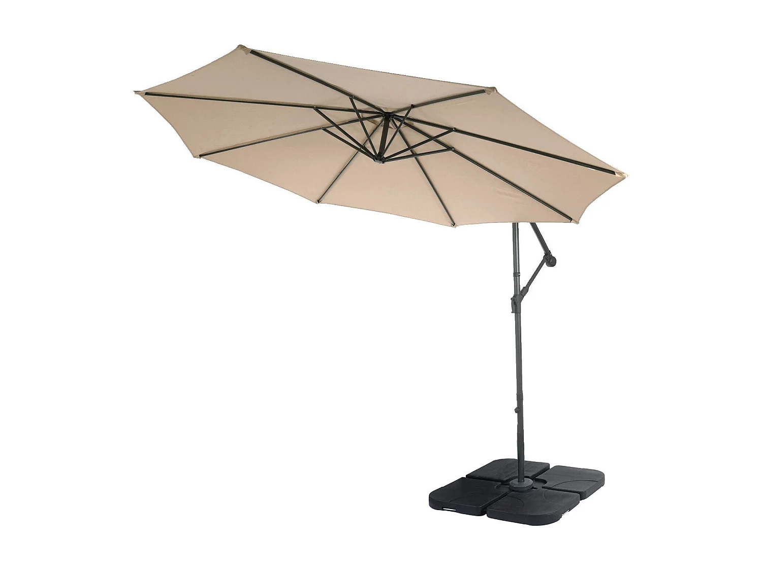 Parasol déporté protection solaire beige 360 x 295 x 235 cm 04_0000947