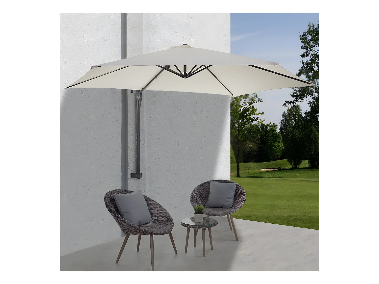 Parasol mural pour balcon crème 300 x 280 x 163 cm 04_0005634
