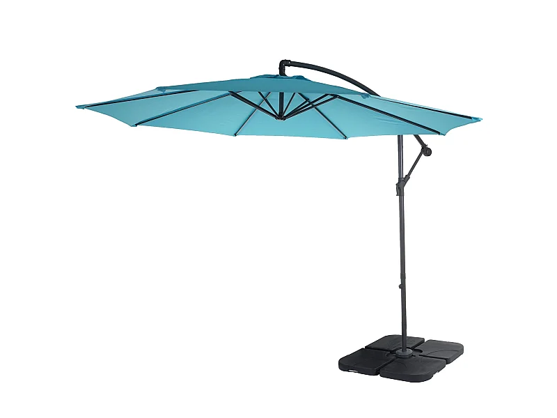 Parasol déporté protection solaire bleue 360 x 295 x 255 cm 04_0000940