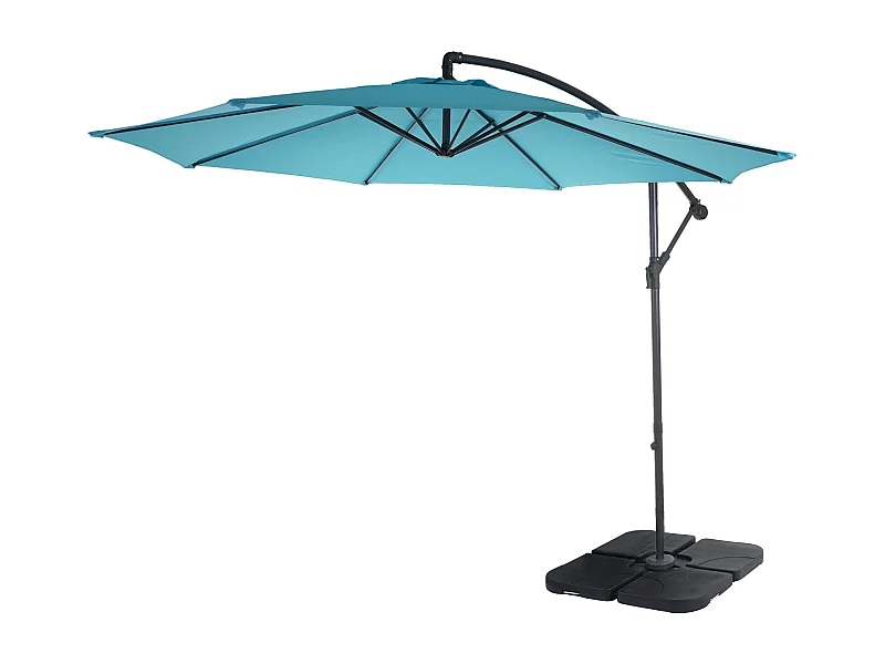 Parasol déporté protection solaire bleue 360 x 295 x 255 cm 04_0000940
