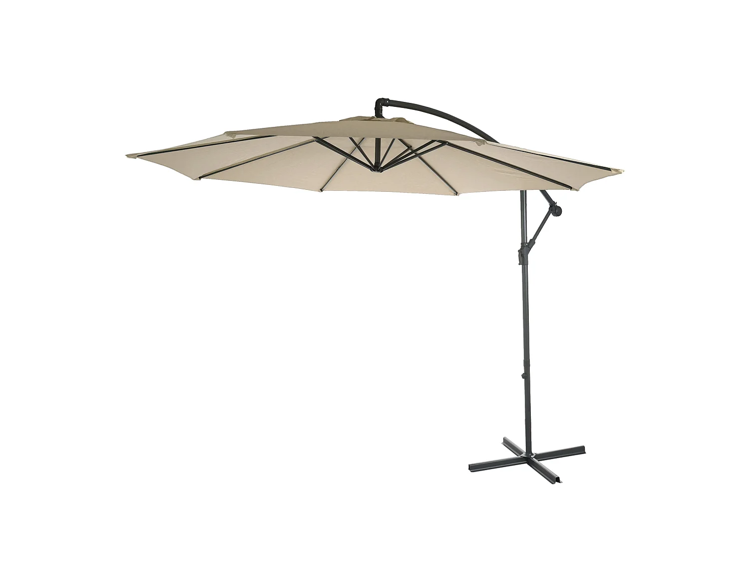 Parasol déporté protection solaire crème 360 x 295 x 255 cm 04_0000943