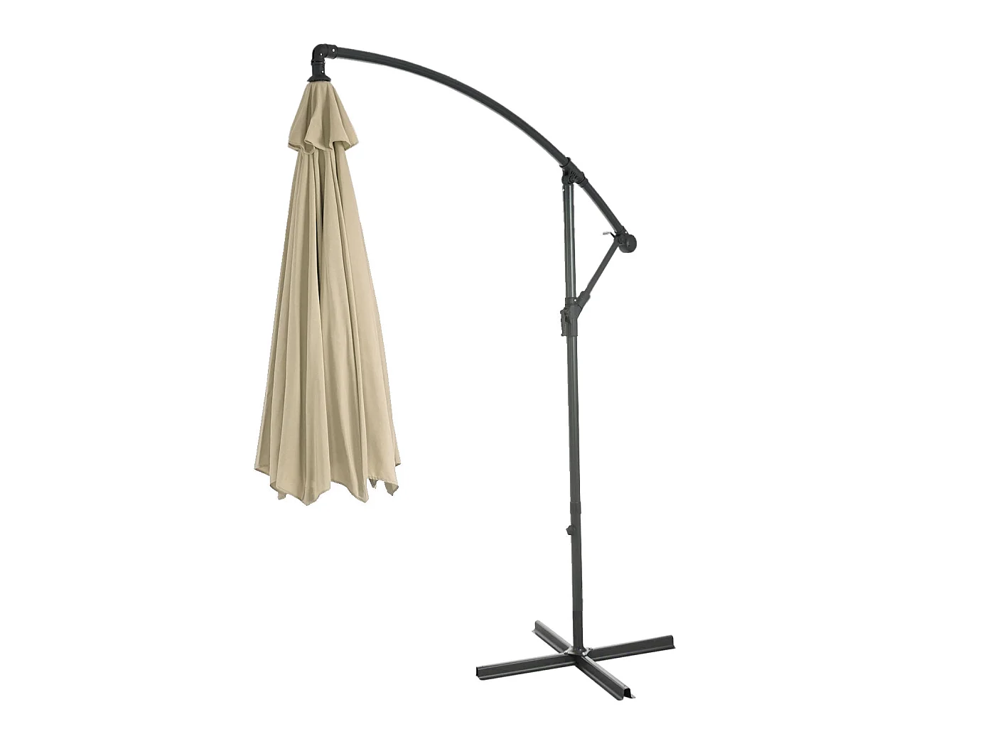 Parasol déporté protection solaire crème 360 x 295 x 255 cm 04_0000943