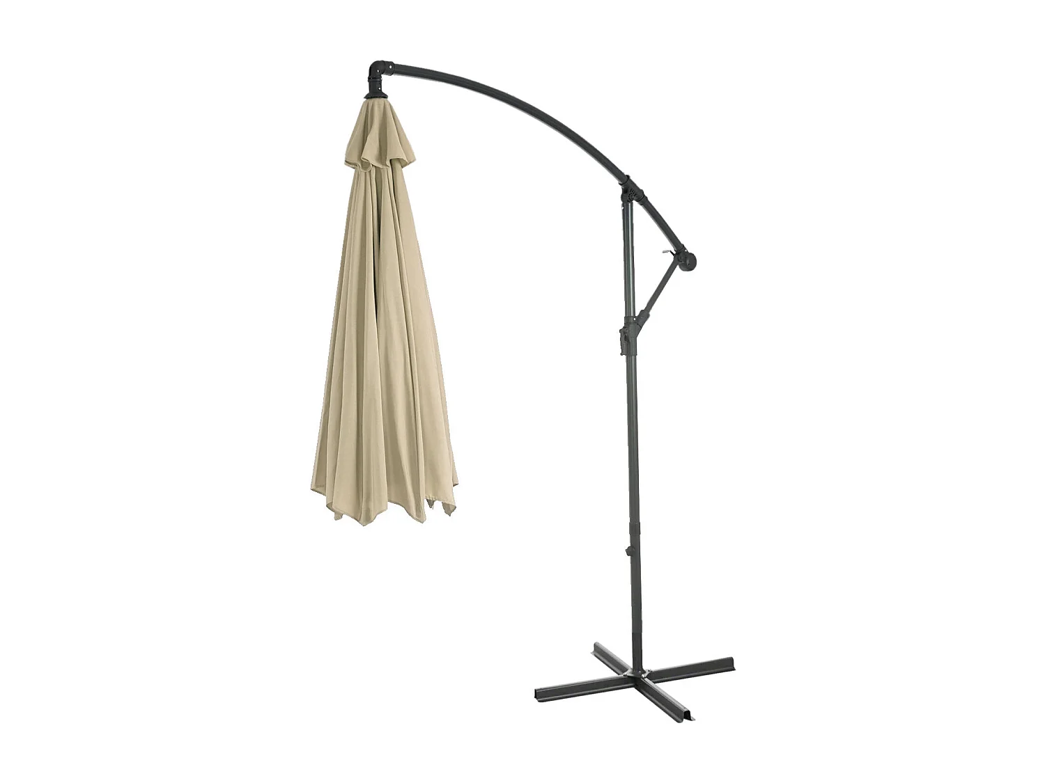 Parasol déporté protection solaire crème 360 x 295 x 255 cm 04_0000943