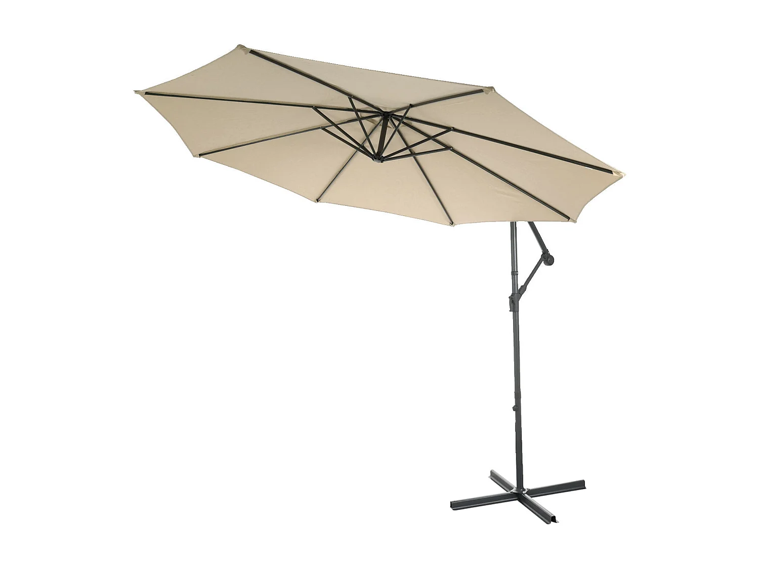 Parasol déporté protection solaire crème 360 x 295 x 255 cm 04_0000943