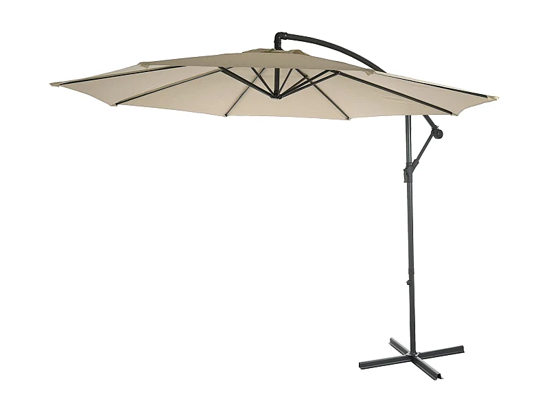 Parasol déporté protection solaire crème 360 x 295 x 255 cm 04_0000943