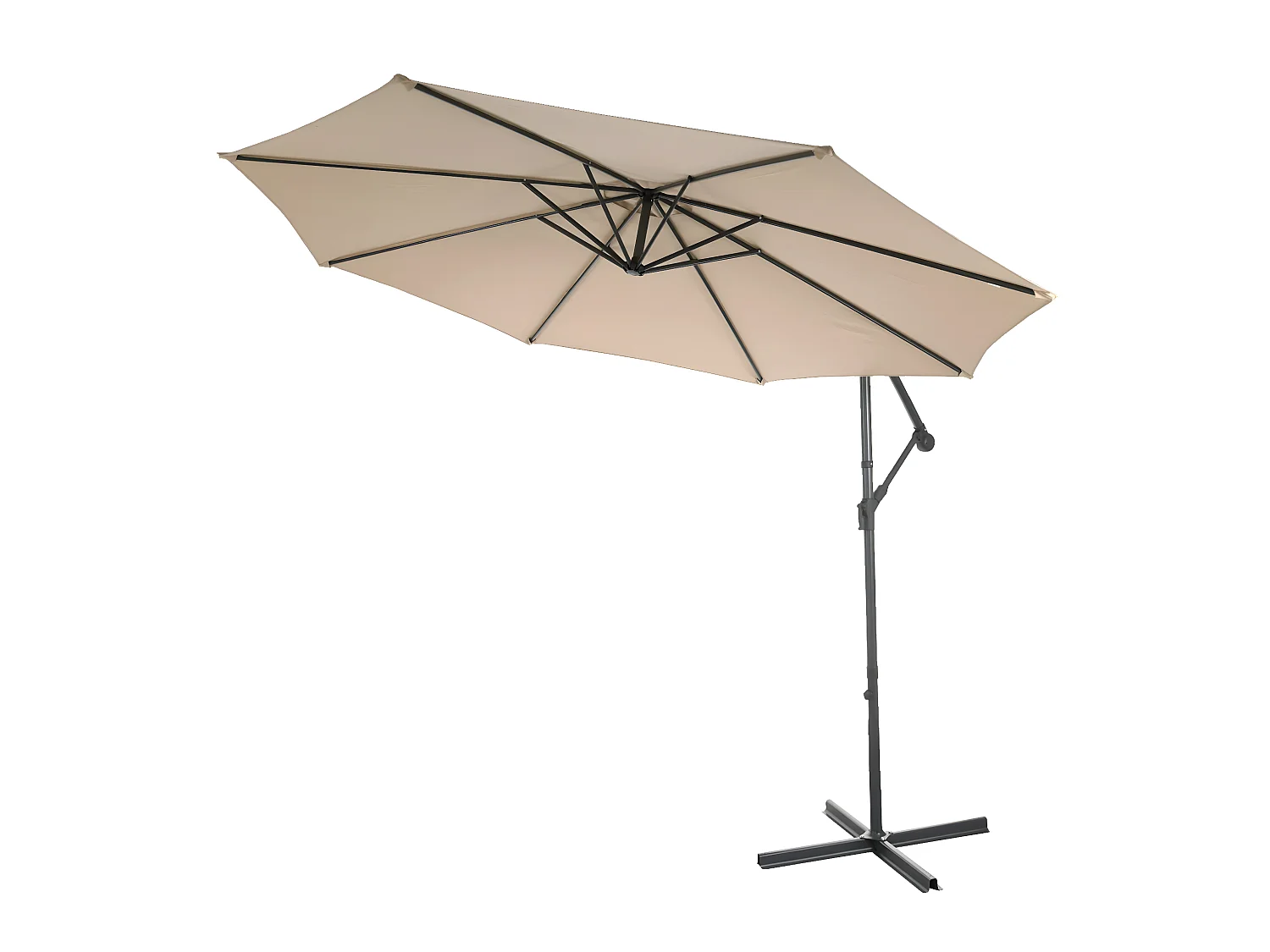 Parasol déporté protection solaire beige 360 x 295 x 235 cm 04_0000948