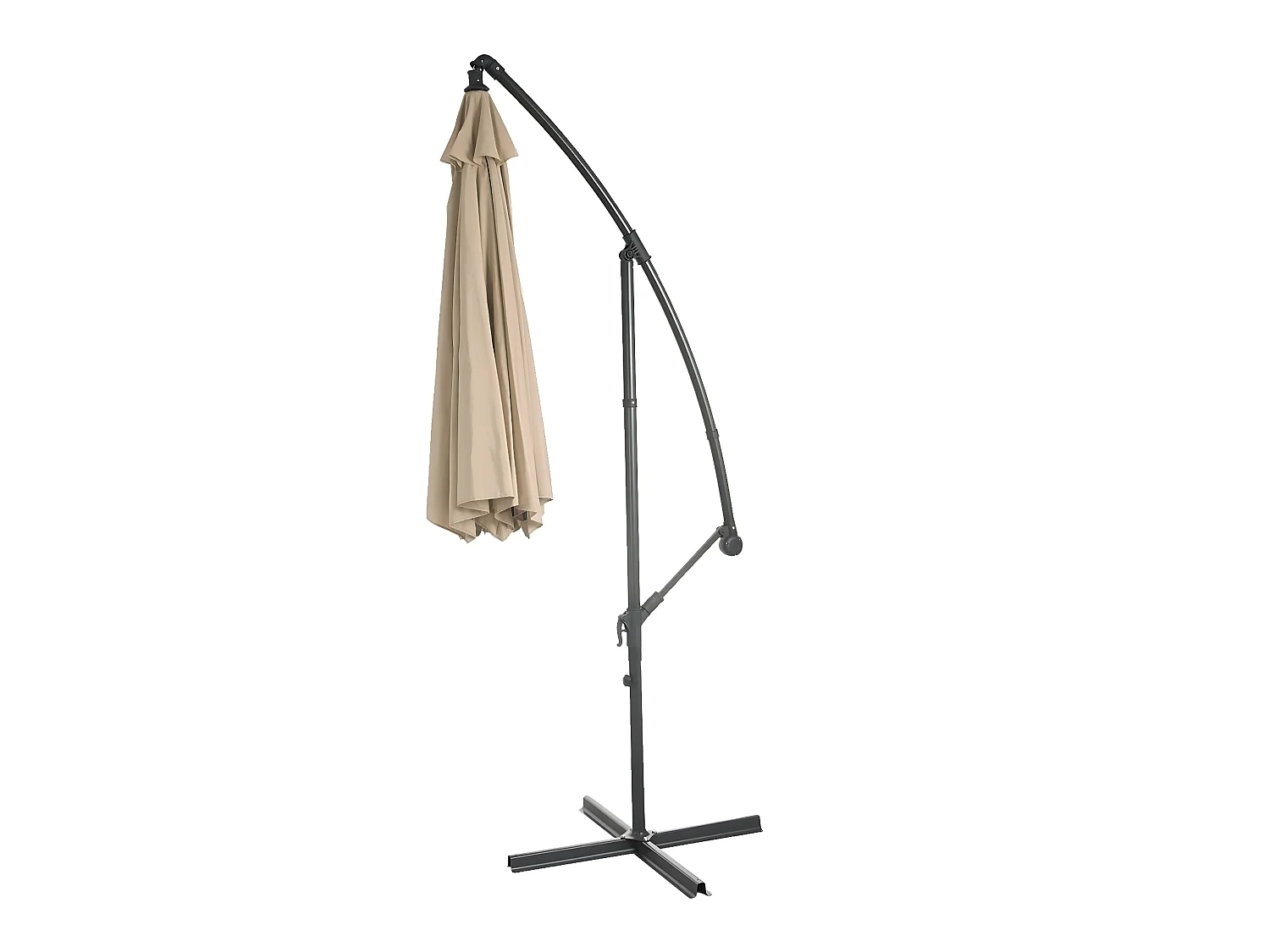 Parasol déporté protection solaire beige 360 x 295 x 235 cm 04_0000948