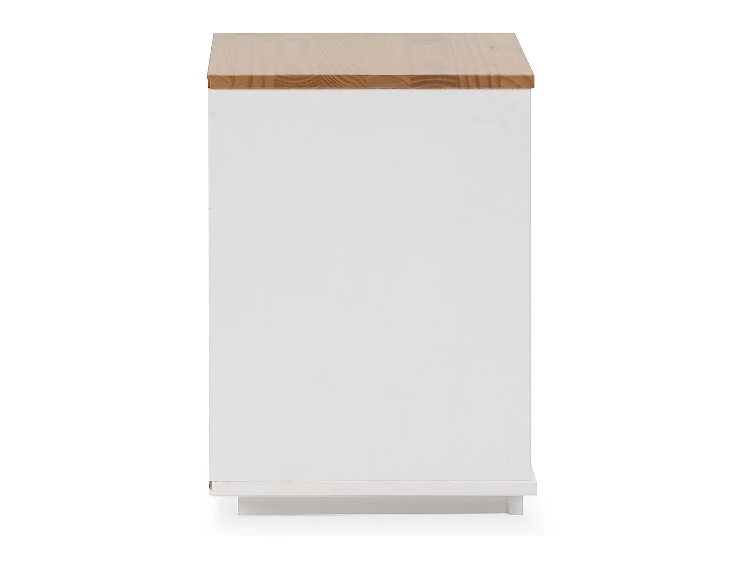 Nachtkastje Bob 2 laden Wit/Eiken, Massief Hout