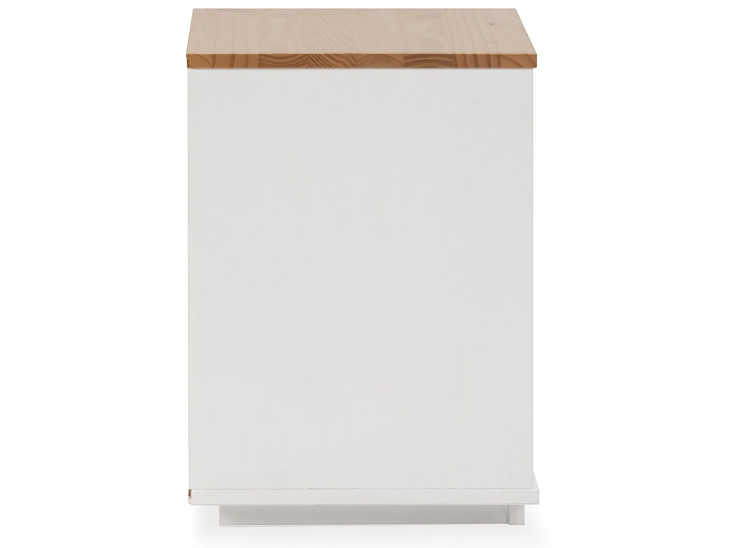 Table de chevet Bob 2 tiroirs blanc/chêne, bois massif