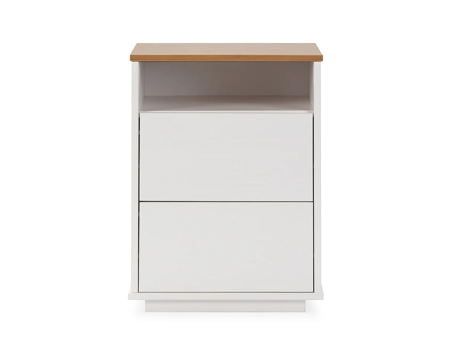 Nachttisch Bob 2 Schubladen 1 hohl Weiß