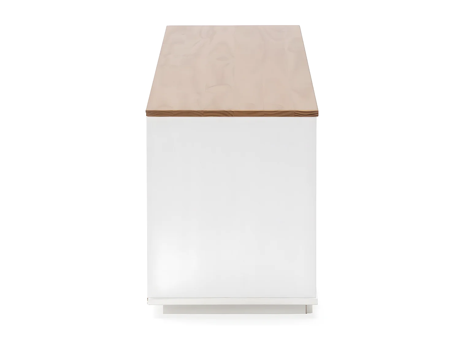 TV-meubel Bob 3 laden 2 vakken Wit/Eiken, Massief hout