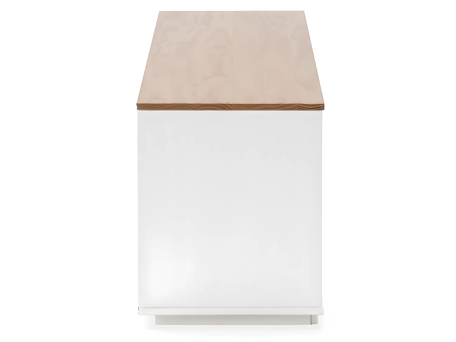 TV-meubel Bob 3 laden 2 vakken Wit/Eiken, Massief hout