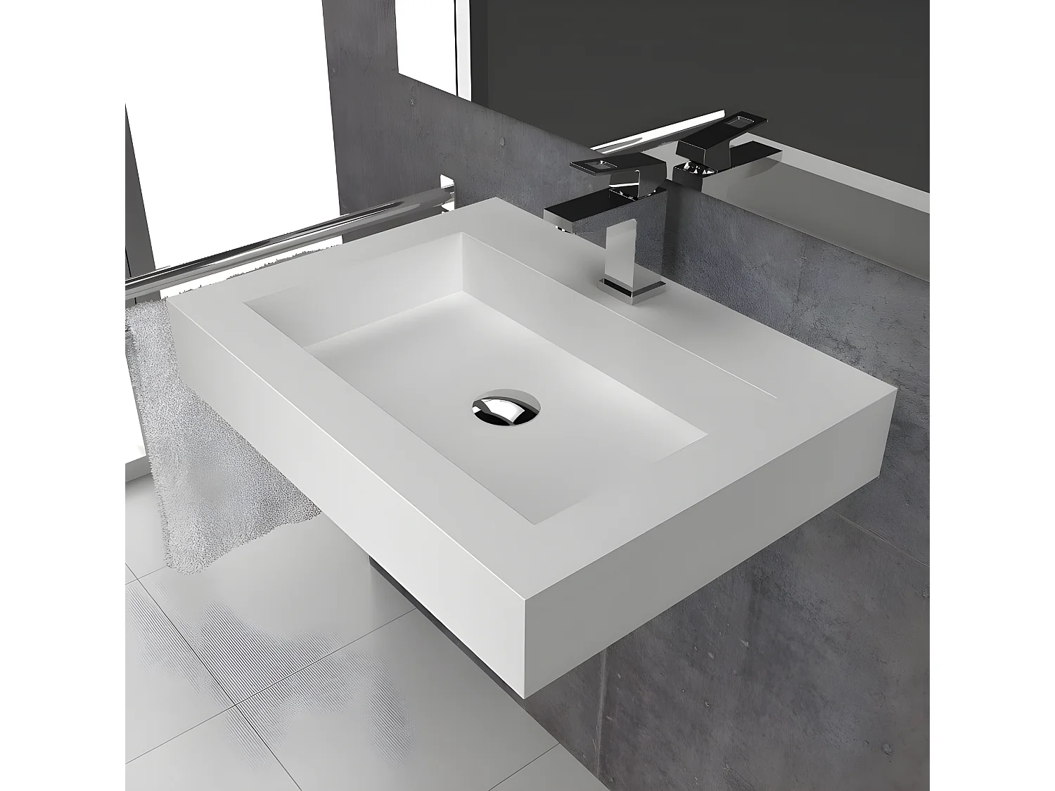 Waschbecken hängend - Solid Surface BRISTOL