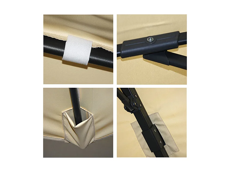 Parasol professionnel restaurant pour aluminium crème 04_0003994