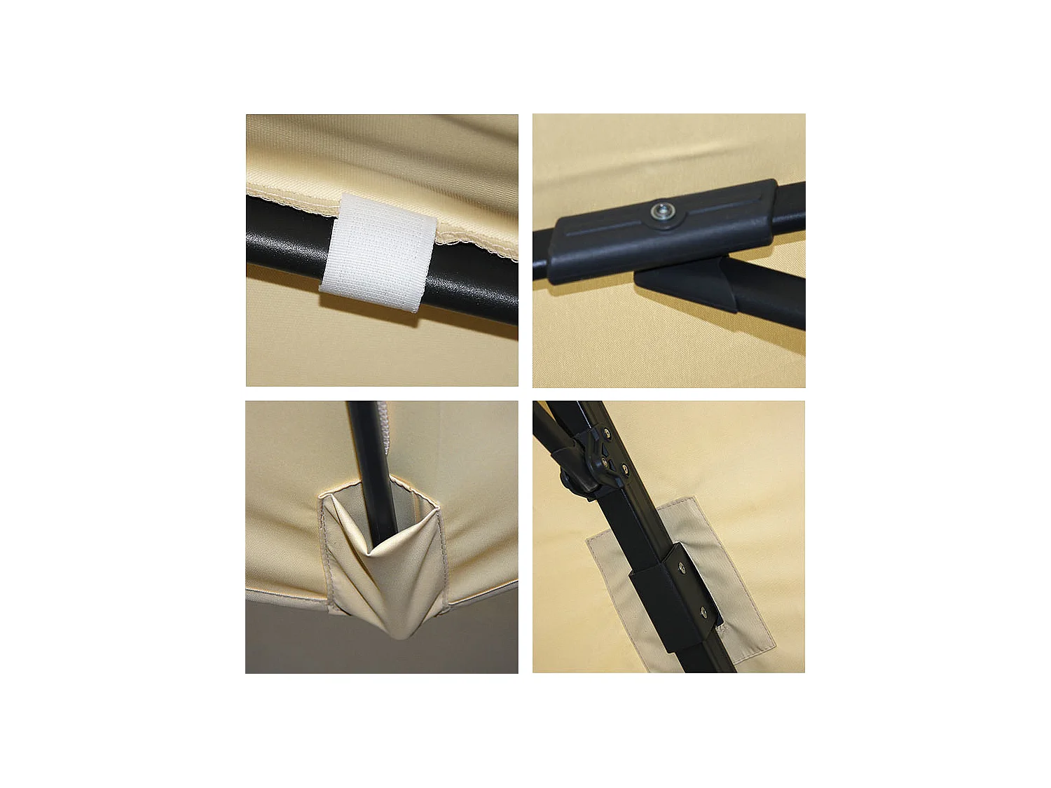 Parasol professionnel restaurant pour aluminium crème 04_0003978