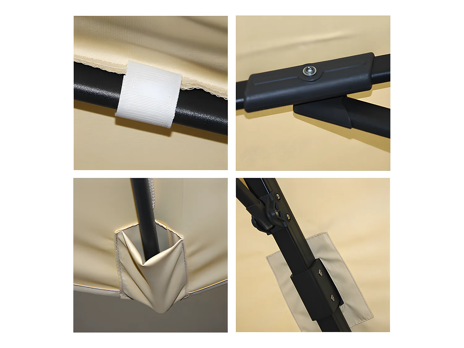 Parasol professionnel restaurant pour aluminium crème 04_0003997