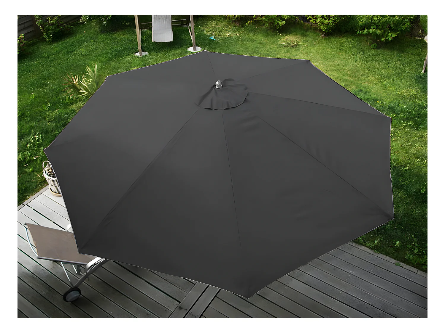 Parasol de jardin Ø bois marron 350 x 350 x 262 cm 04_0003821