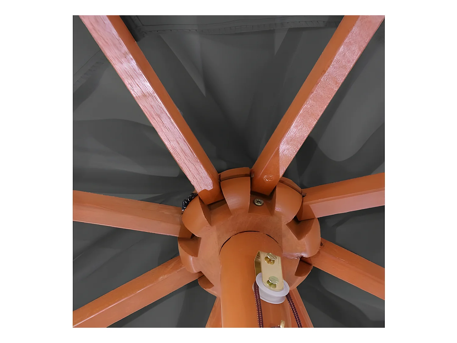 Parasol de jardin Ø bois marron 350 x 350 x 262 cm 04_0003821