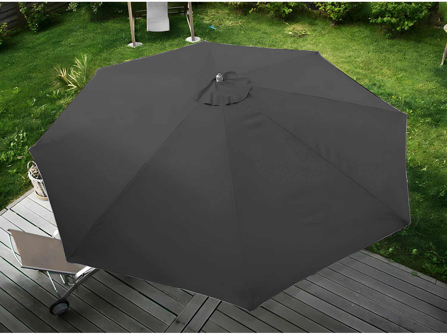 Parasol de jardin Ø bois marron 350 x 350 x 262 cm 04_0003821