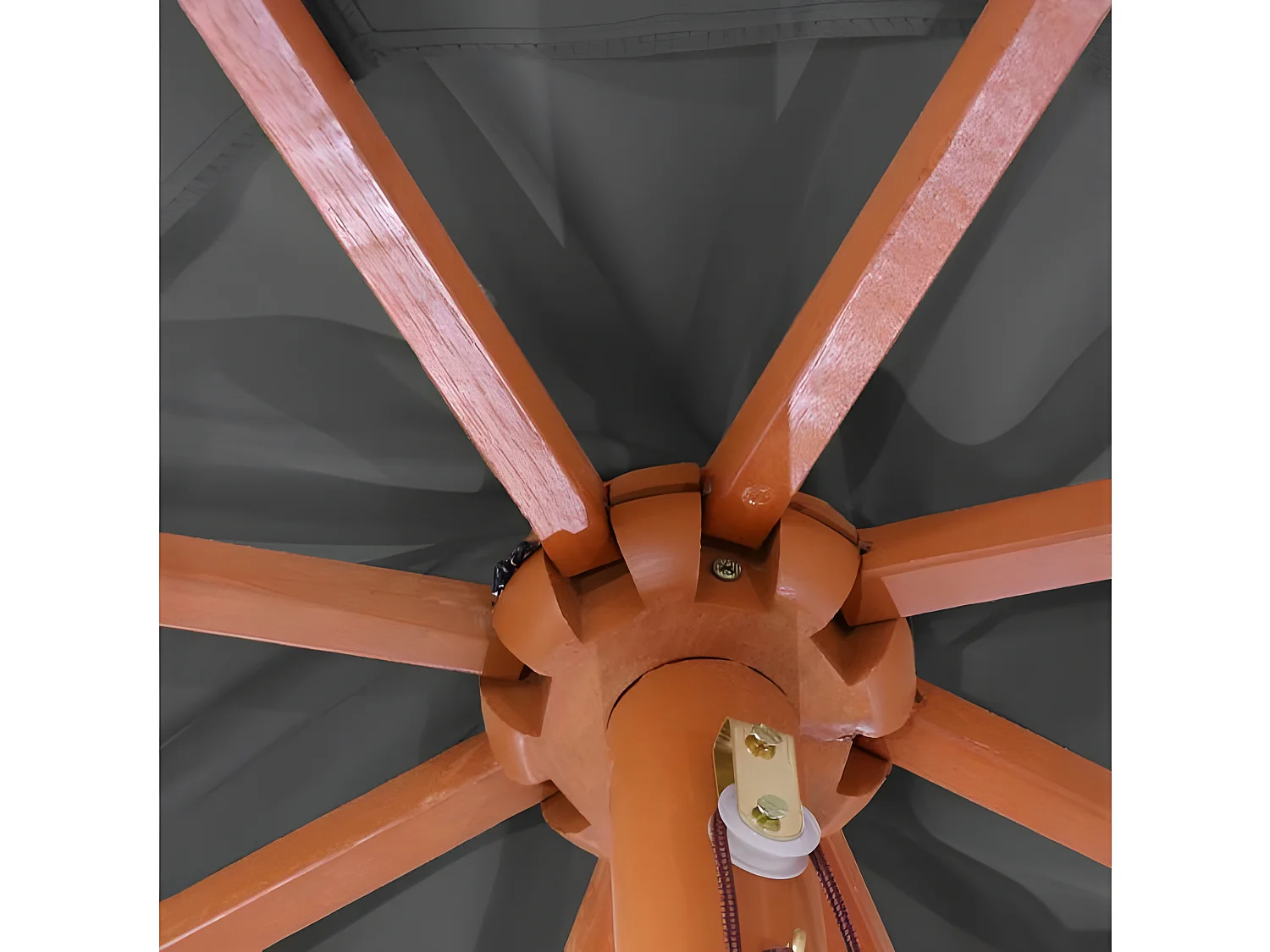 Parasol de jardin Ø bois marron 350 x 350 x 262 cm 04_0003821