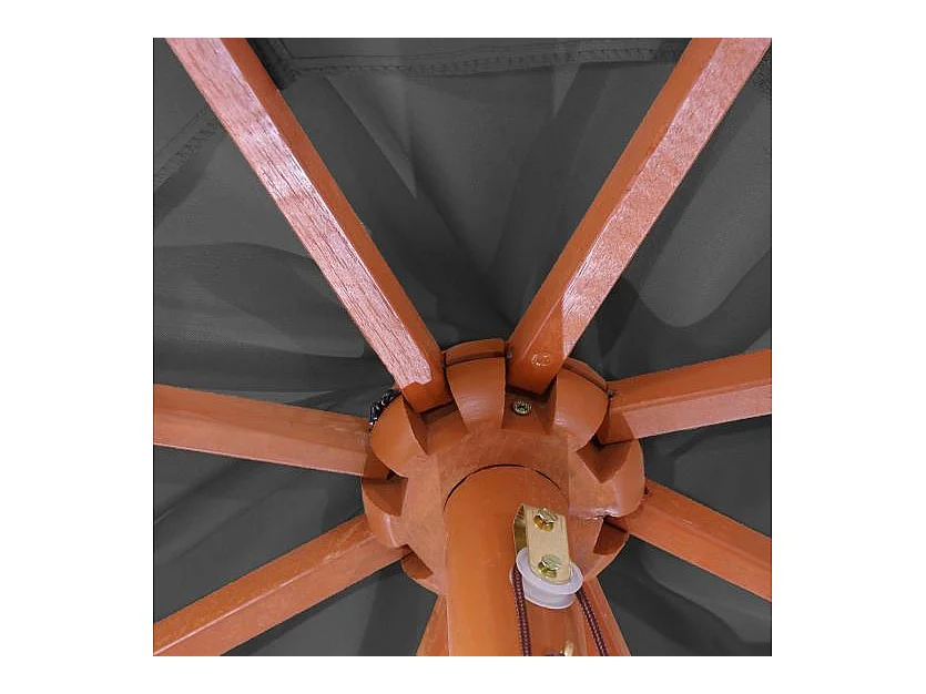 Parasol de jardin Ø bois marron 350 x 350 x 262 cm 04_0003821