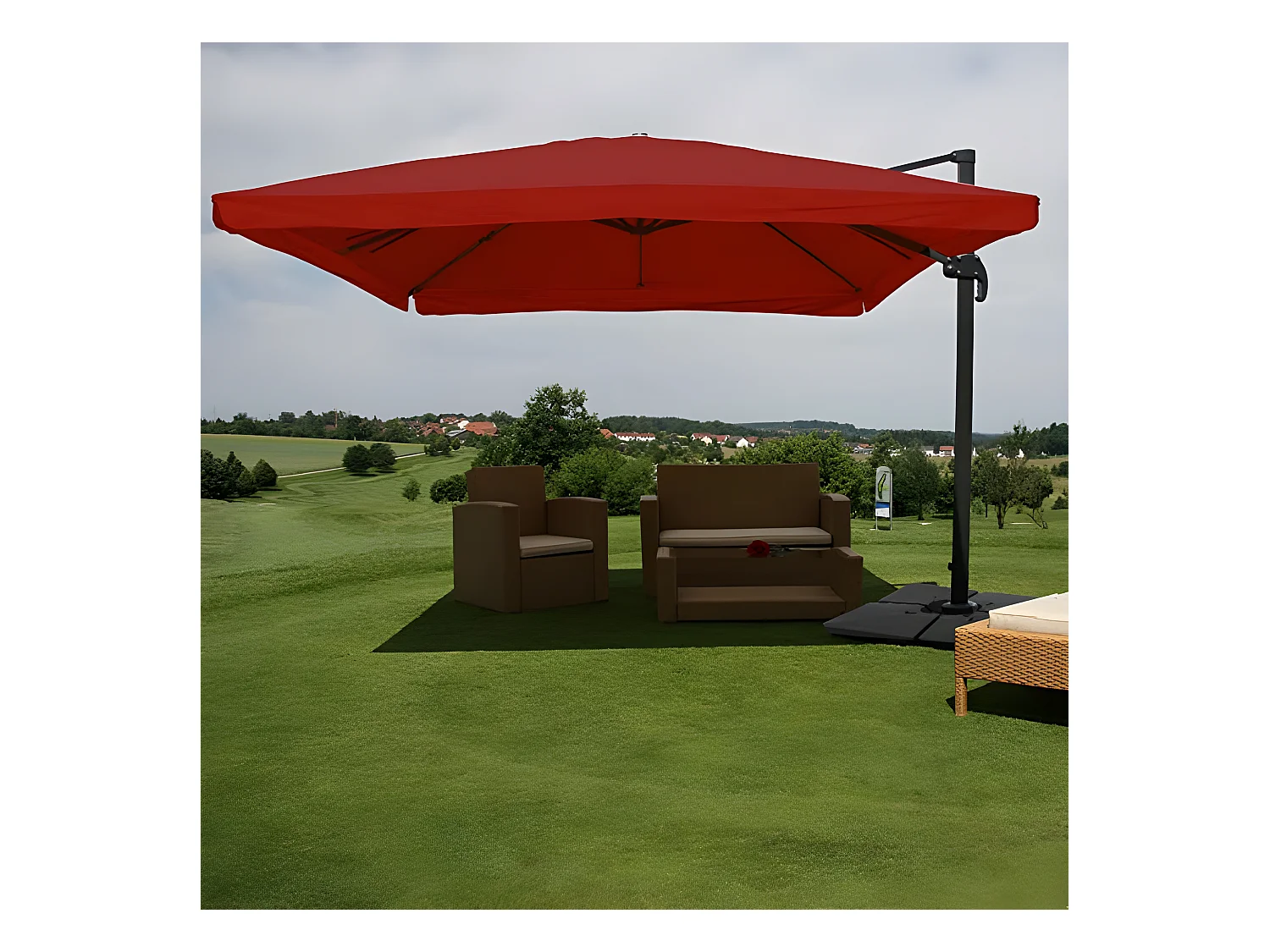 Parasol de restauration 3x4m aluminium bordeaux 04_0003536