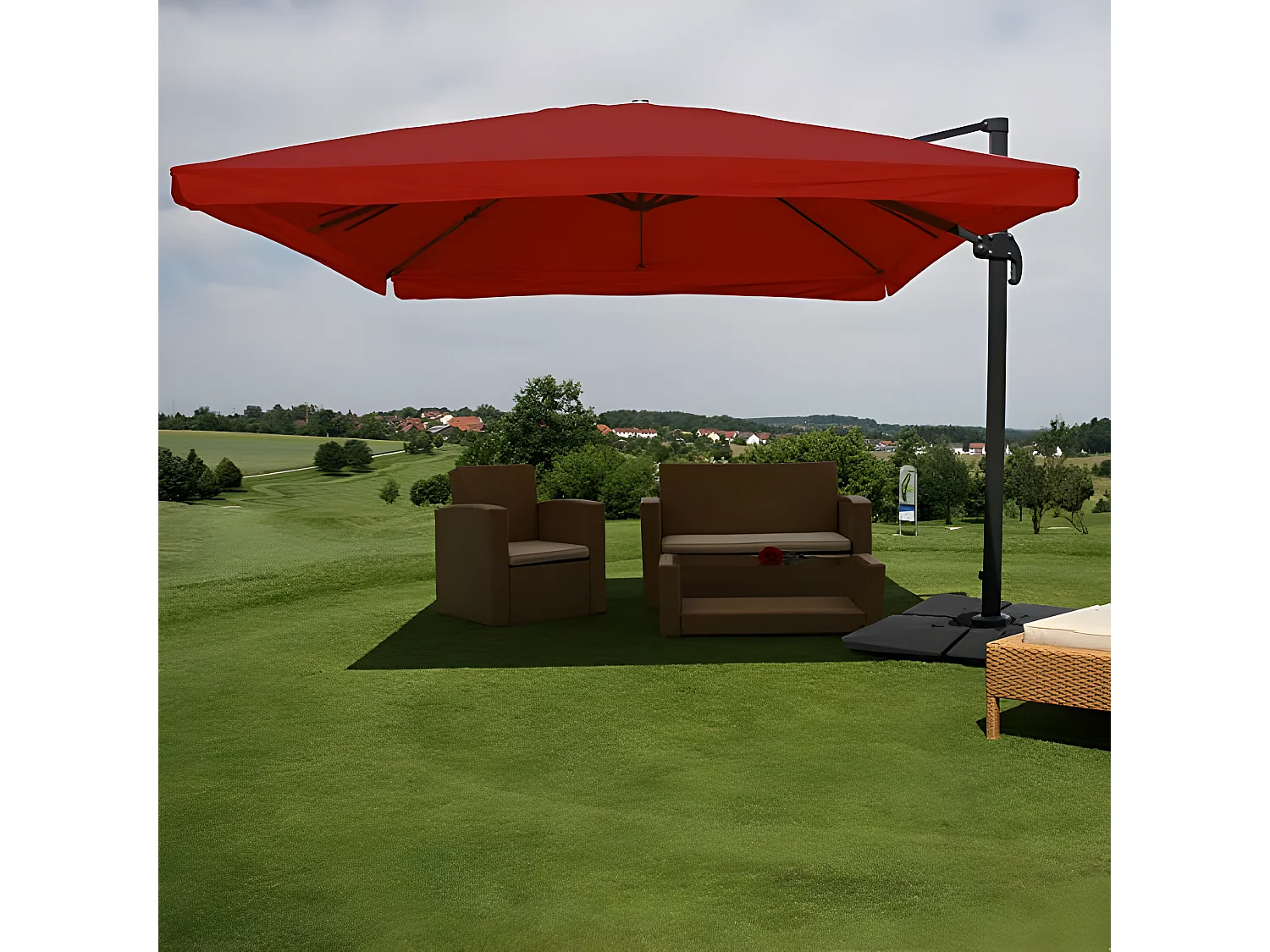 Parasol de restauration 3x4m aluminium bordeaux 04_0003536