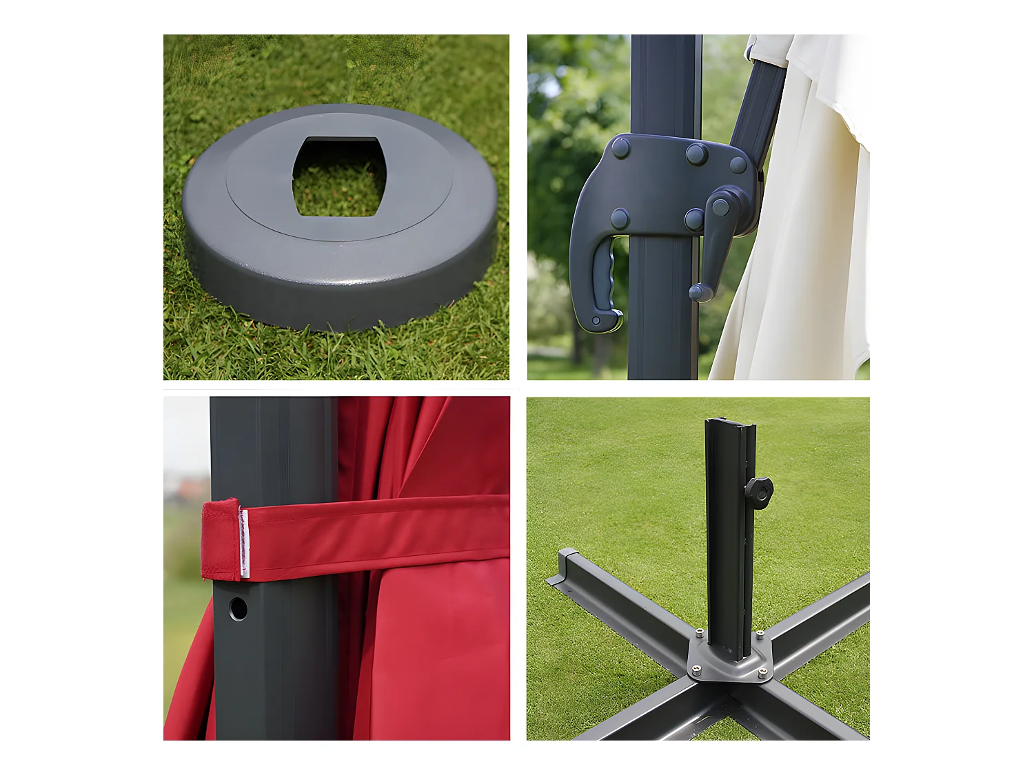 Parasol professionnel restaurant pour aluminium crème 04_0003503