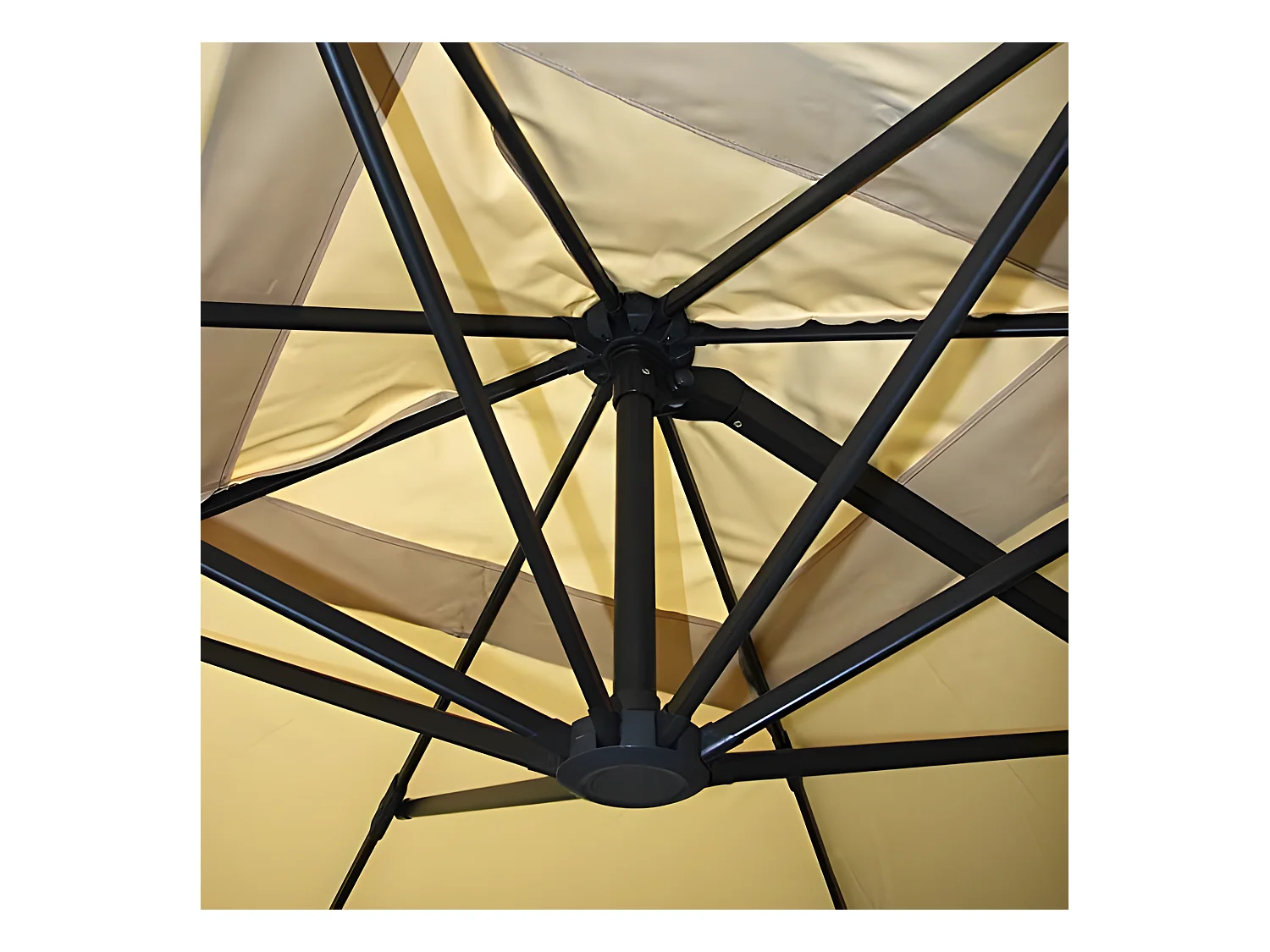 Parasol de restauration 3x4m aluminium crème 04_0003482