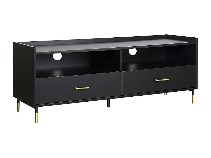 Mesa de tv "tedy" 2 cajones negro