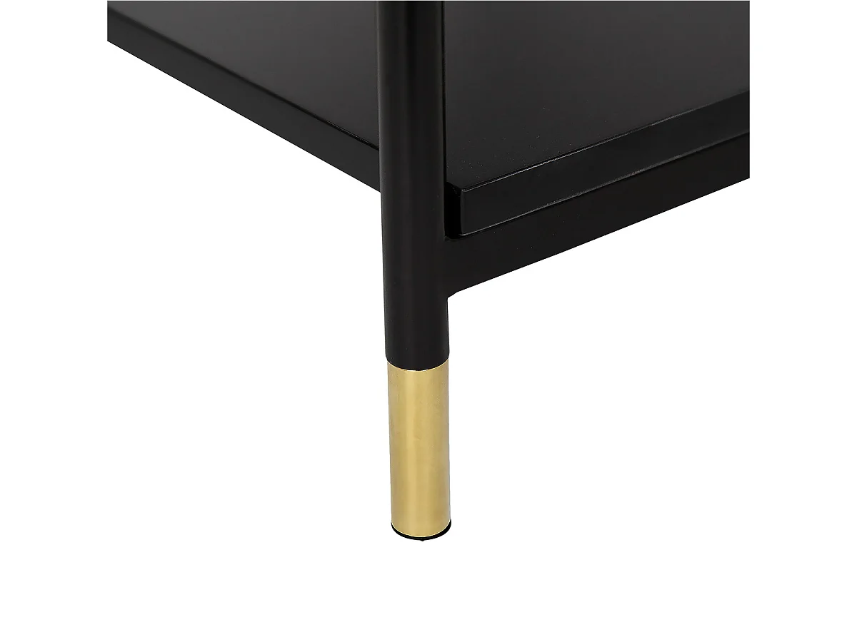 Meuble TV 2 Portes & 2 Niches "Tedy" 120cm Noir