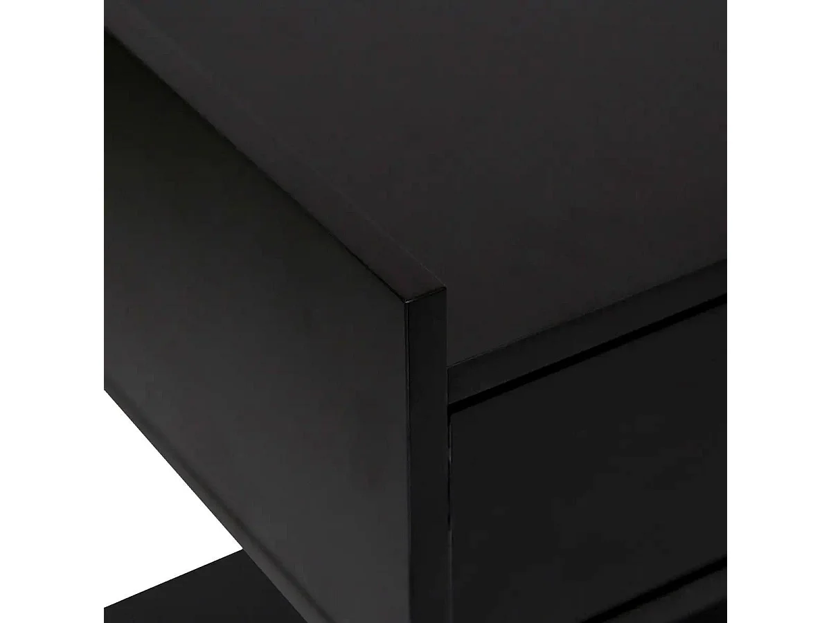 Meuble TV 2 Portes & 2 Niches "Tedy" 120cm Noir