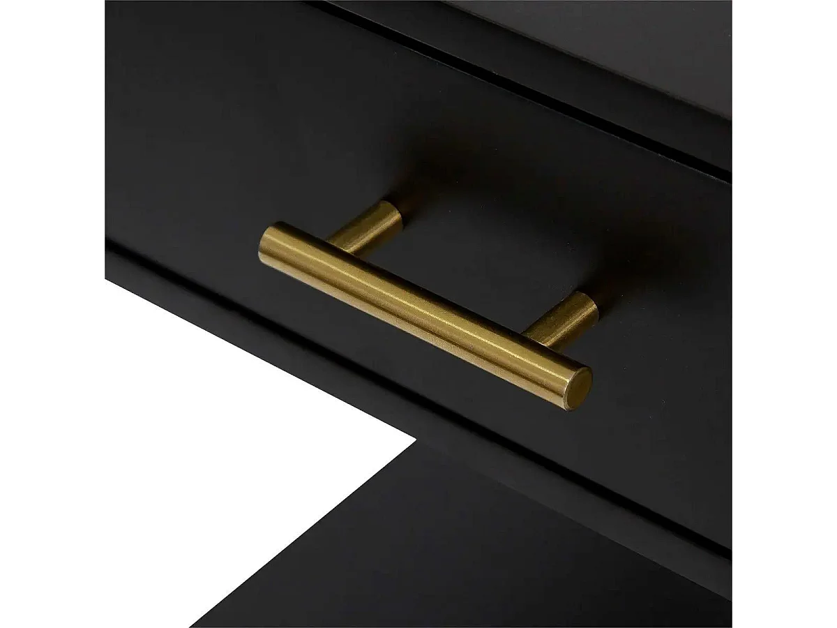 Meuble TV 2 Portes & 2 Niches "Tedy" 120cm Noir