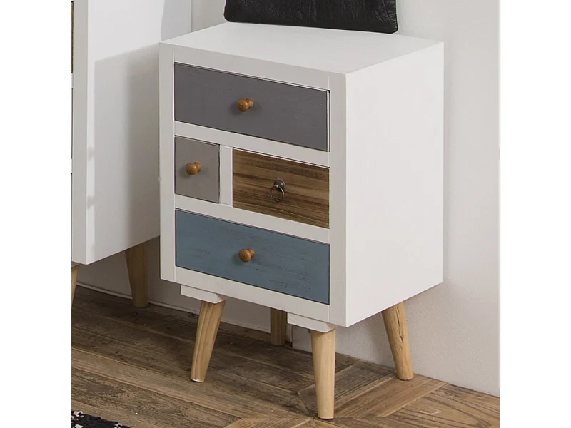 Table de chevet 4 tiroirs multicolore DRAWER
