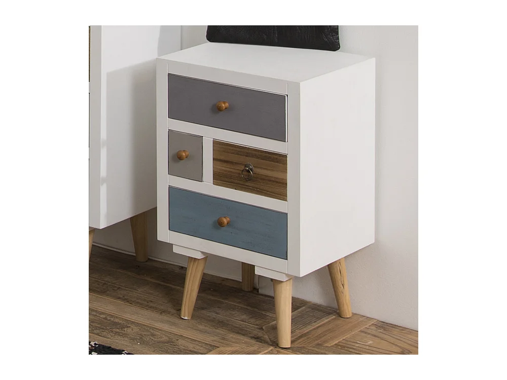 Table de chevet 4 tiroirs multicolore DRAWER