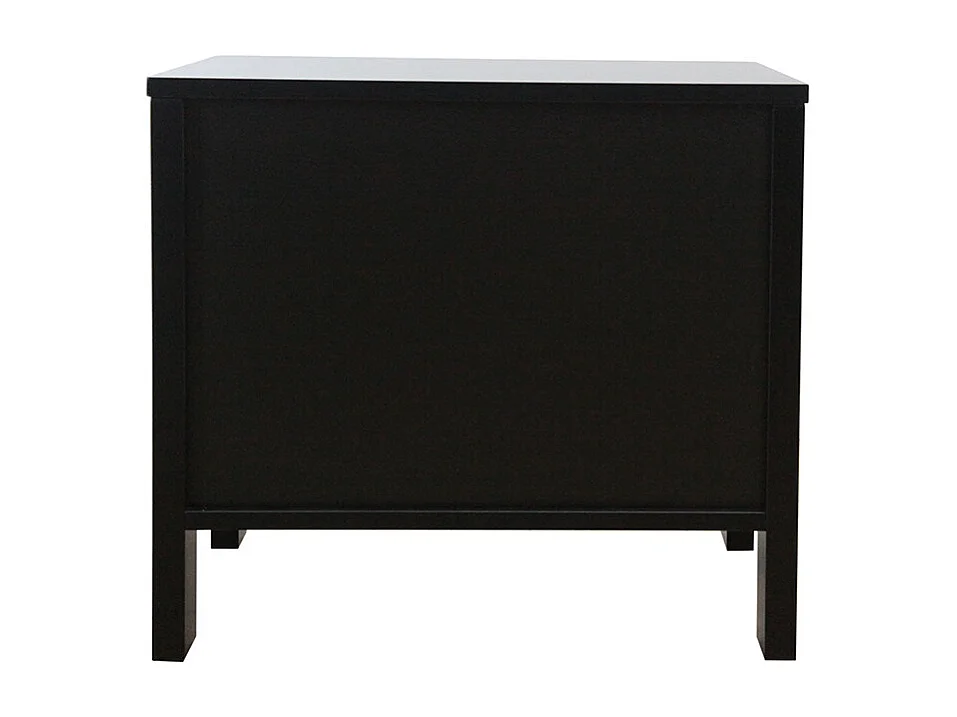 Mesita de noche de mimbre y madera negra BALI