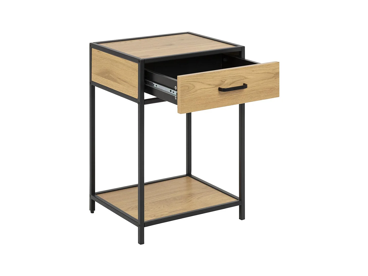 Mesa de cabeceira industrial em madeira e metal FACTORY