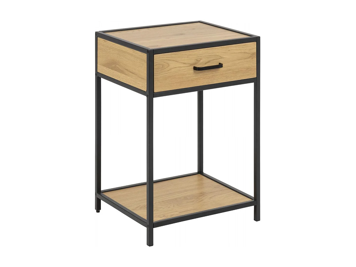 Mesa de cabeceira industrial em madeira e metal FACTORY