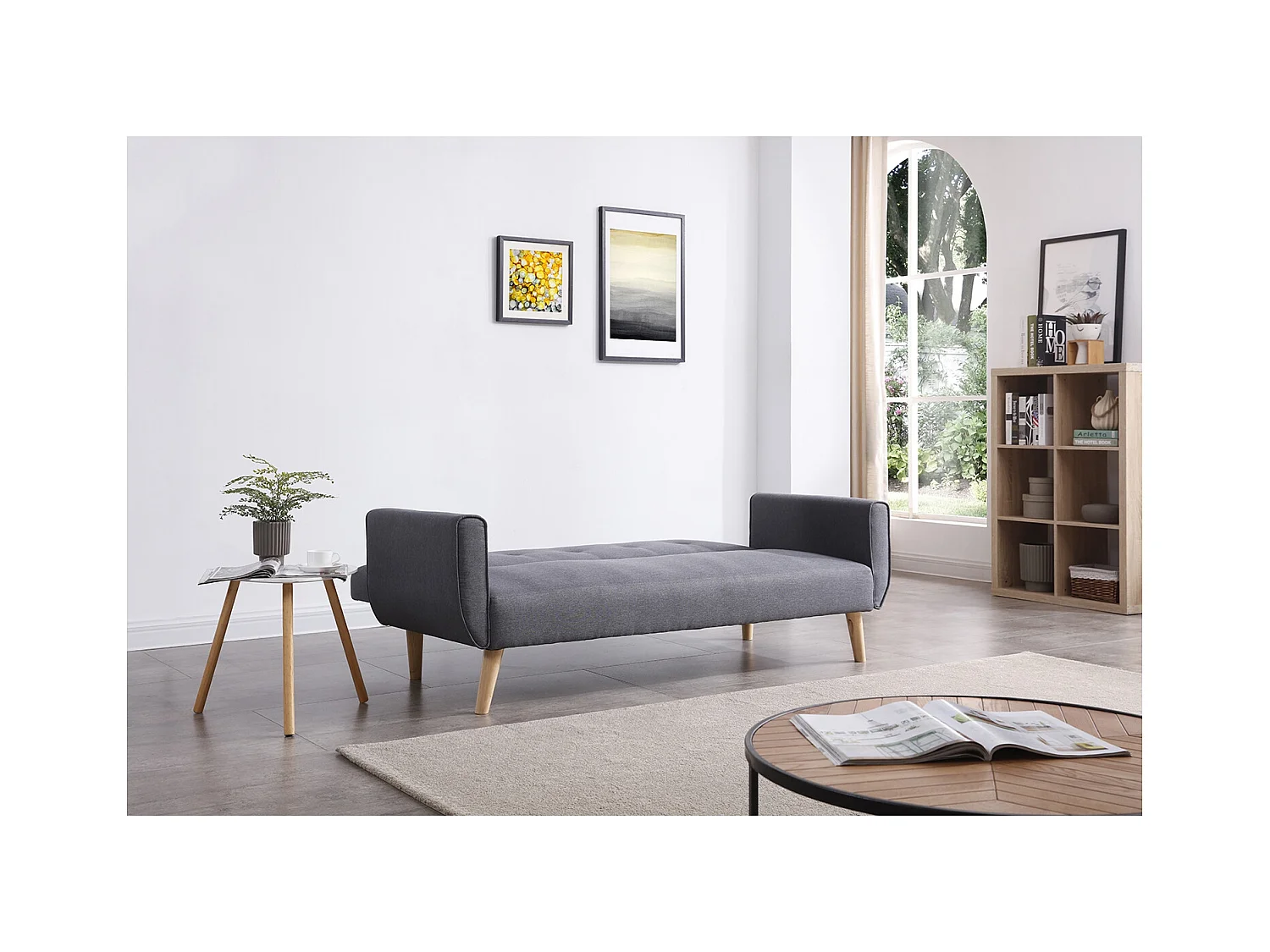 Scandinavische 3-zits slaapbank grijs BERLIJN