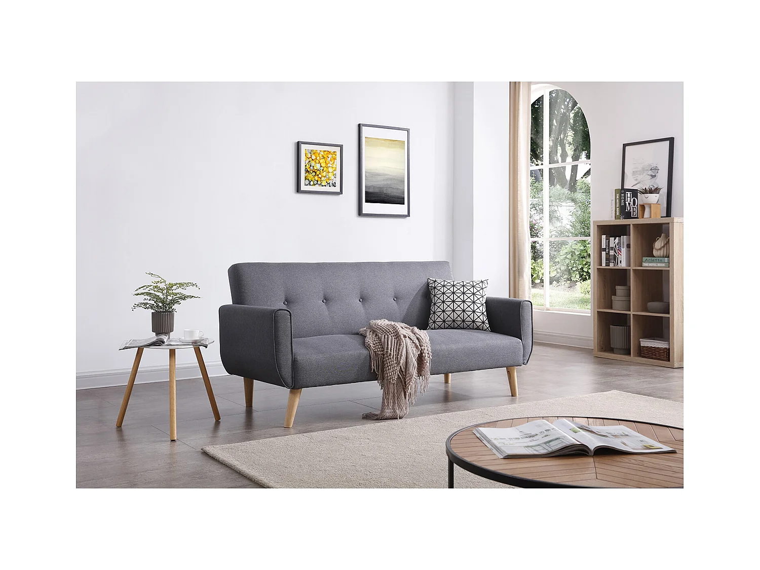 Scandinavische 3-zits slaapbank grijs BERLIJN