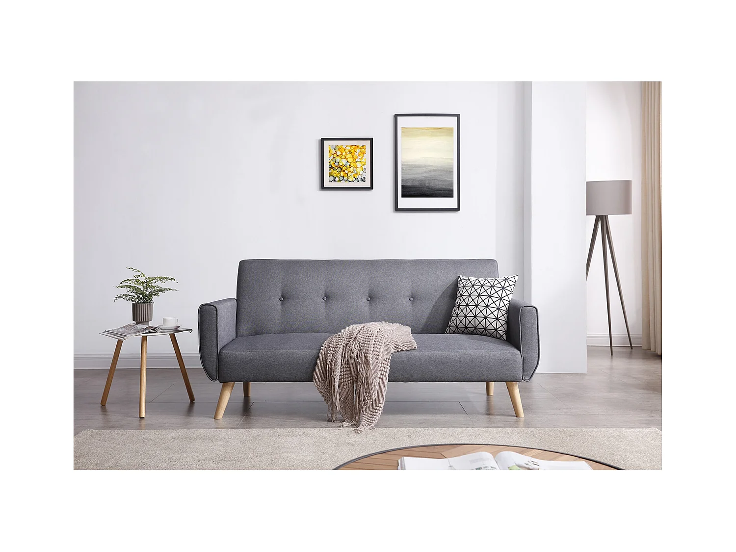 Scandinavische 3-zits slaapbank grijs BERLIJN