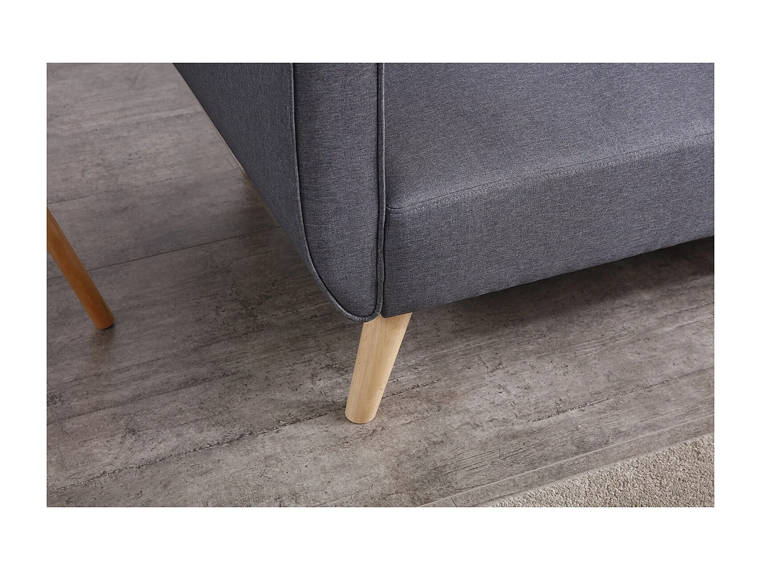 Canapé scandinave convertible 3 places en tissu gris BERLIN