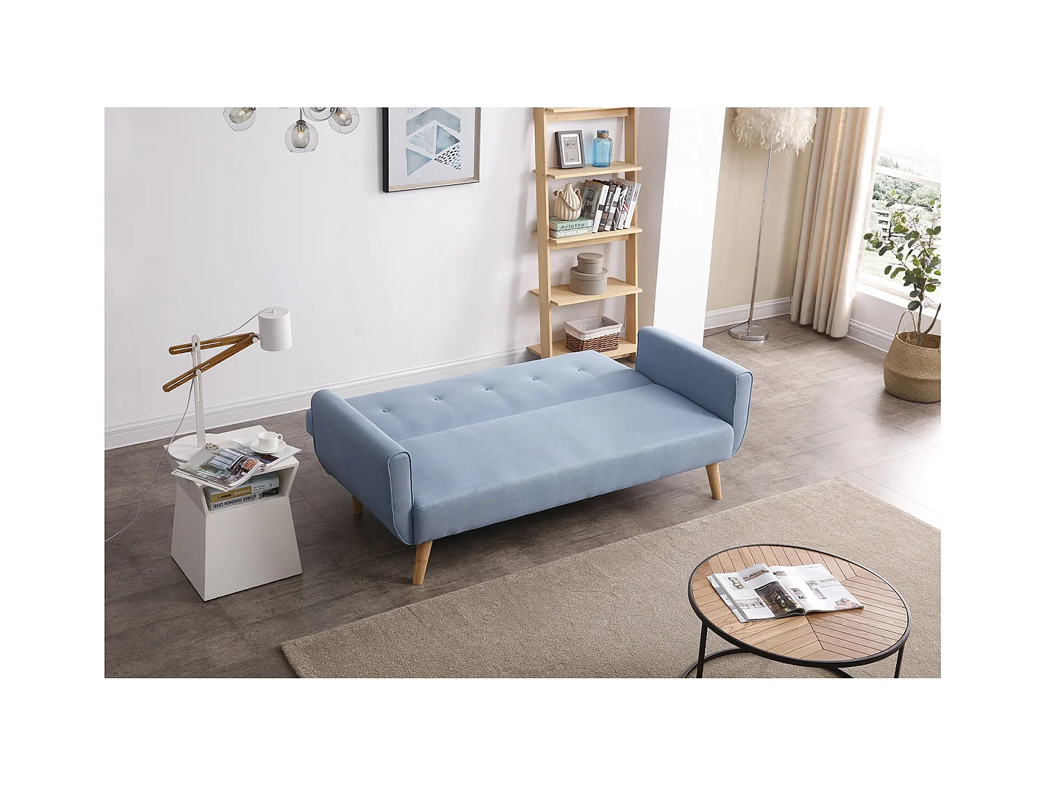 Scandinavische Slaapbank 3-Zits Blauw BERLIJN