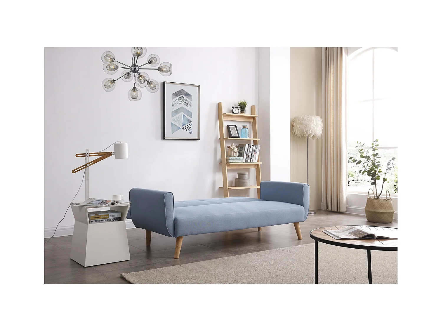 Scandinavische Slaapbank 3-Zits Blauw BERLIJN